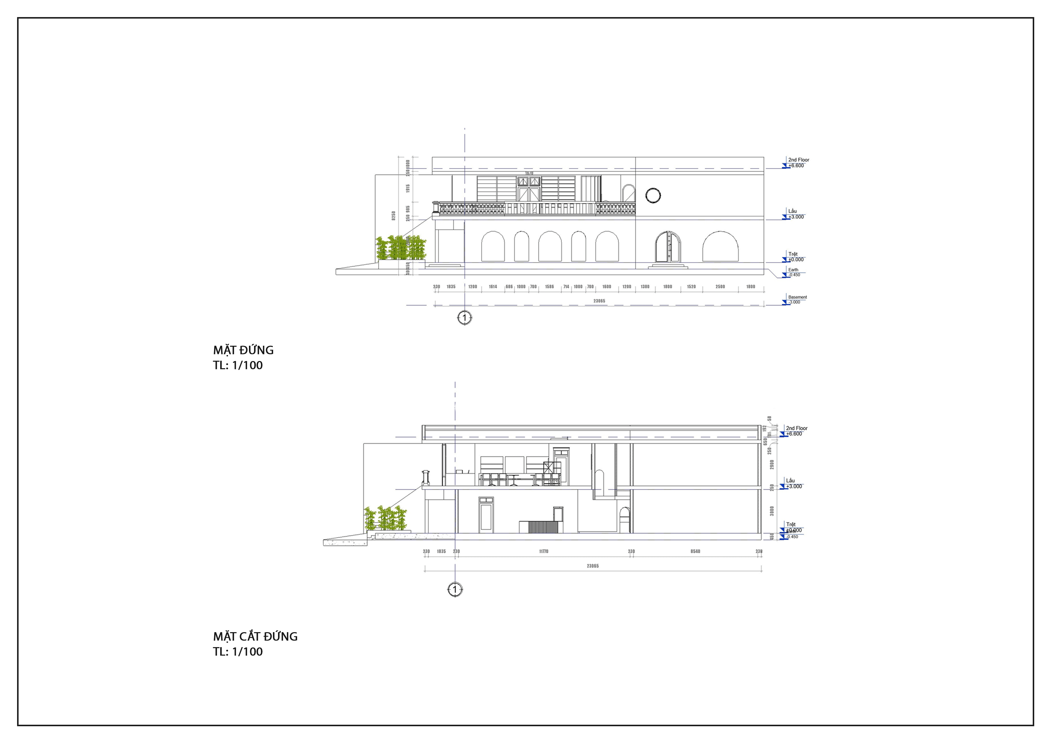 Mặt cắt - Mặt đứng